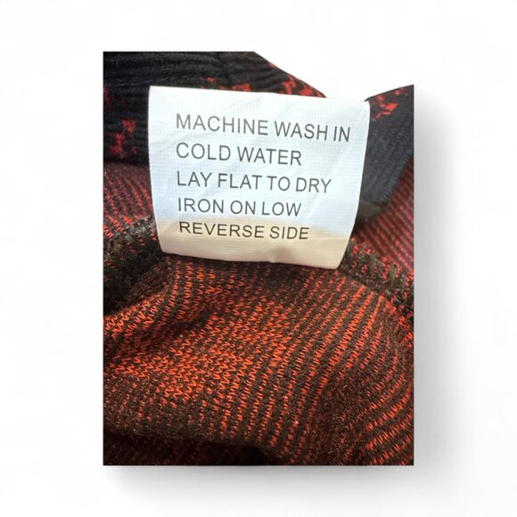 Creation Red & Black Long Sleeve Collared Ribbed Knit Tunic Women's XL - Picture 10 of 11